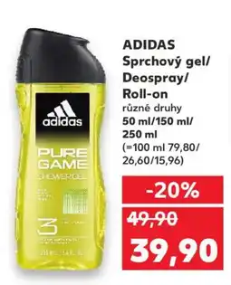 Kaufland ADIDAS Sprchový gel/ Deospray/ Roll-on nabídka