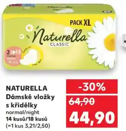 Kaufland NATURELLA Dámské vložky s křidélky nabídka