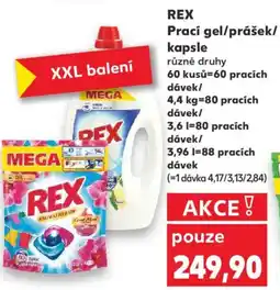 Kaufland REX Prací gel/prášek/ kapsle nabídka