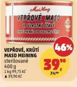 Penny Market Vepřové, krůtí maso meining sterilované nabídka