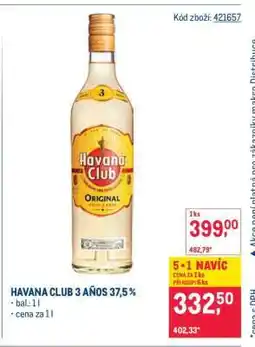 Makro Havana Club 3 Años 37,5 % nabídka