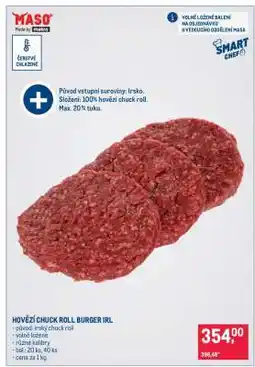 Makro HOVĚZÍ CHUCK ROLL BURGER IRL nabídka