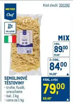 Makro Semolinové těstoviny nabídka