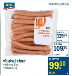 Makro Vídeňské párky* • nabídka
