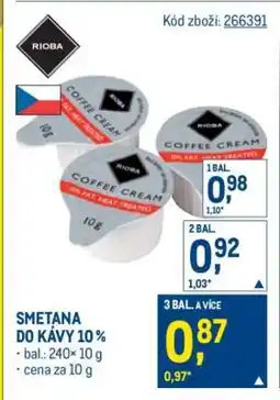 Makro Smetana do kávy 10 % nabídka