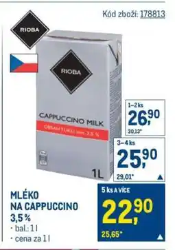 Makro MLÉKO NA CAPPUCCINO 3,5% nabídka