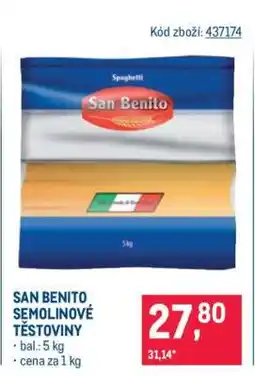 Makro SAN BENITO SEMOLINOVÉ TĚSTOVINY nabídka