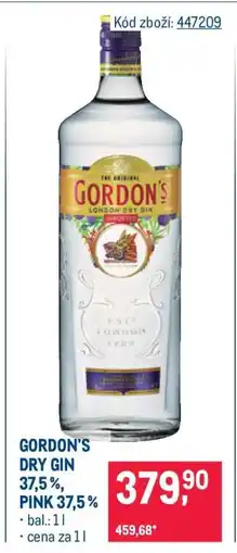 Makro GORDON’S DRY GIN 37,5 %, PINK 37,5 % nabídka