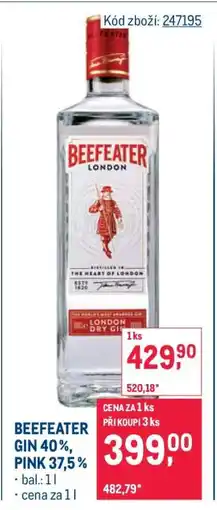 Makro BEEFEATER GIN 40 %, PINK 37,5 % nabídka