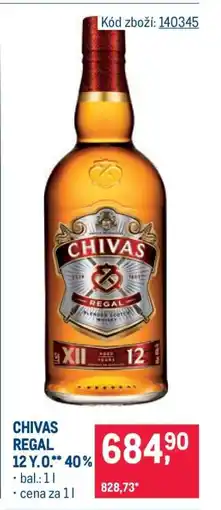 Makro Chivas Regal 12 Y. O.** 40 % nabídka