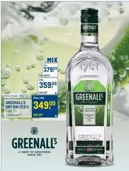 Makro GREENALL'S DRY GIN 37,5 % nabídka