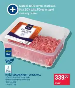 Makro Hovězí sekané maso Chuck roll nabídka