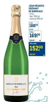 Makro JEAN DEGAVES CRÉMANT DE BORDEAUX nabídka