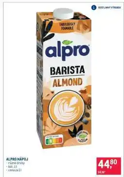Makro Alpro nápoj nabídka