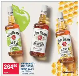 Makro JIM BEAM 40 %, APPLE 32,5 %, HONEY 32,5 % nabídka