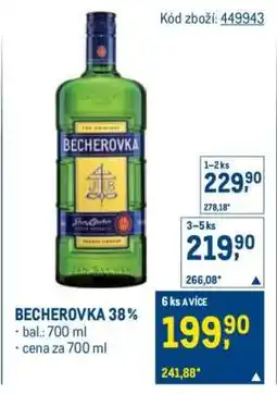 Makro Becherovka 38 % nabídka