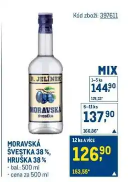 Makro MORAVSKÁ ŠVESTKA 38 %, HRUŠKA 38 % nabídka
