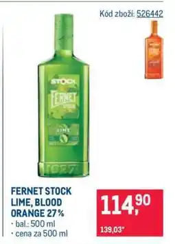 Makro FERNET STOCK LIME, BLOOD ORANGE 27% nabídka