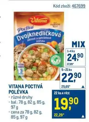 Makro Vitana Poctivá polévka nabídka