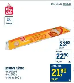Makro Listové těsto nabídka
