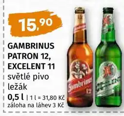 Terno GAMBRINUS PATRON 12 EXCELENT 11 nabídka