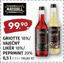 Terno MARSHALL GRIOTTE 18%, VAJEČNÝ LIKÉR 18%, PEPRMINT 20% nabídka