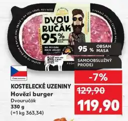 Kaufland KOSTELECKÉ UZENINY Hovězí burger Dvouručák nabídka