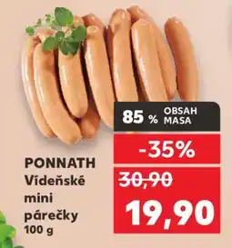 Kaufland PONNATH Vídeňské mini párečky 100 g nabídka