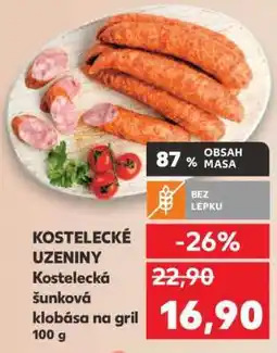 Kaufland Kostelecká šunková klobása na gril 100 g nabídka