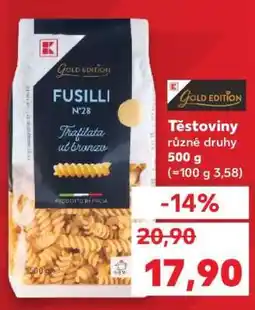 Kaufland Těstoviny různé druhy 500 g nabídka