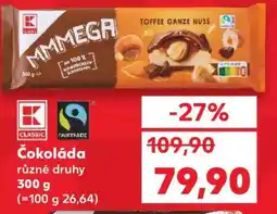 Kaufland Čokoláda různé druhy nabídka