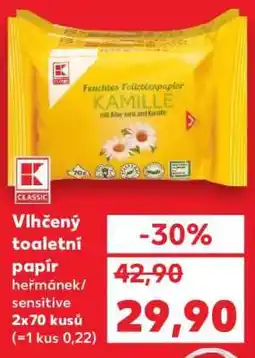 Kaufland Vlhčený toaletní papír heřmánek/sensitive nabídka
