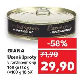 Kaufland GIANA Uzené šproty v rostlinném oleji nabídka