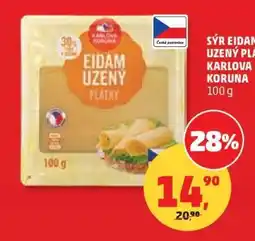 Penny Market Sýr Eidam Uzený Plátky Karlova Koruna 100 g nabídka