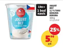 Penny Market JOGURT BÍLÝ 3,7% TUKU KARLOVA KORUNA nabídka