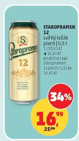Penny Market STAROPRAMEN 12 světlý ležák plech | 0,5 l nabídka