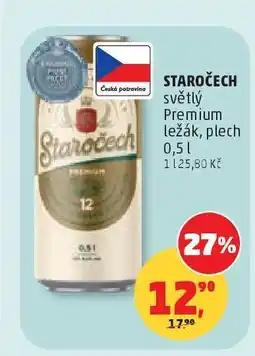 Penny Market Staročech světlý Premium ležák plech 0,5 l nabídka