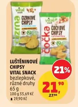 Penny Market Luštěninové chipsy vital snack bezlepkové nabídka