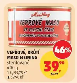 Penny Market VEPŘOVÉ, KRŮTÍ MASO MEINING nabídka