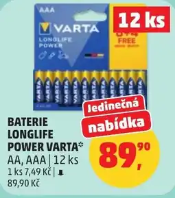 Penny Market Baterie longlife power varta nabídka