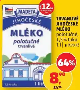 Penny Market Madeta Trvanlivé jihočeské mléko nabídka