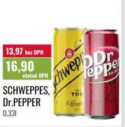 Ratio SCHWEPPES, Dr.PEPPER nabídka