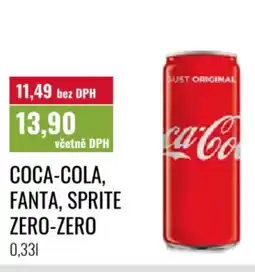 Ratio Coca-cola, fanta, sprite zero-zero nabídka