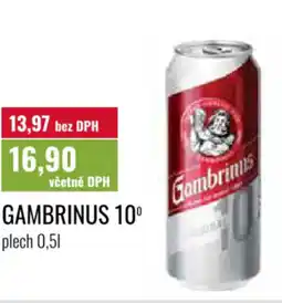 Ratio GAMBRINUS 10° plech nabídka
