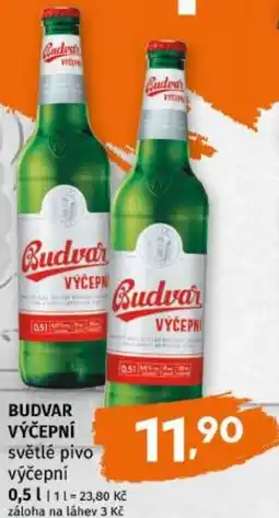Trefa BUDVAR VÝČEPNÍ světlé pivo výčepní nabídka