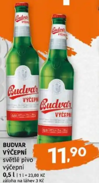 Trefa BUDVAR VÝČEPNÍ světlé pivo výčepní nabídka