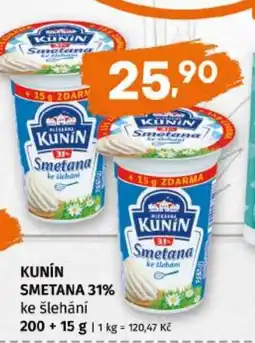 Trefa KUNÍN Smetana 31% ke šlehání nabídka