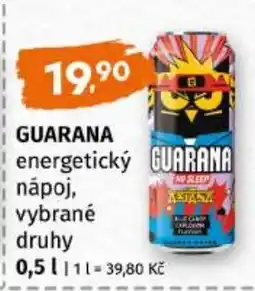 Trefa GUARANA energetický nápoj nabídka