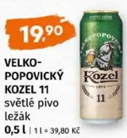 Trefa VELKOPOPOVICKÝ KOZEL 11 světlé pivo ležák nabídka