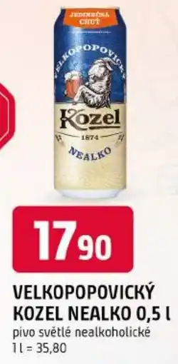 Trefa Velkopopovický kozel nealko pivo světlé nealkoholické nabídka